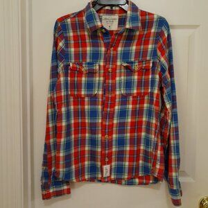 Abercrombie & Fitch Muscle Men's Medium Button-Down Plaid Shirt